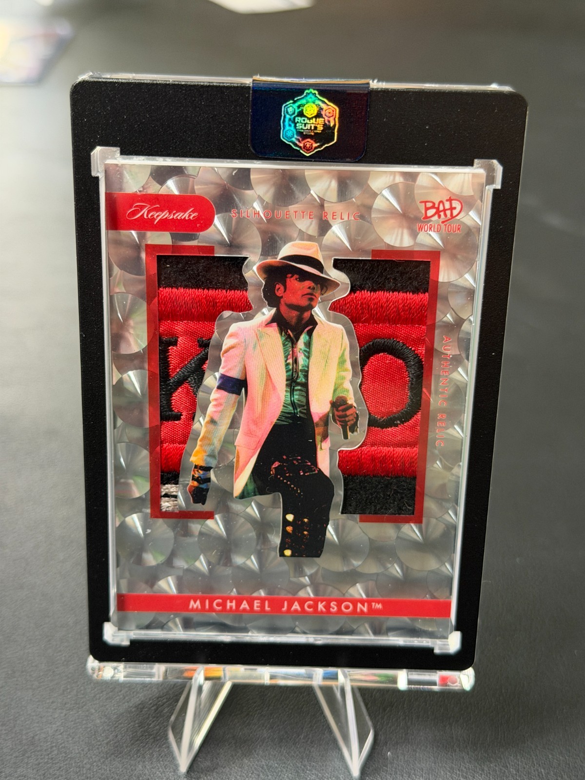 Michael Jackson Keepsake Bad World Tour 1/1 Silhouette PEFECT Authentic Relic