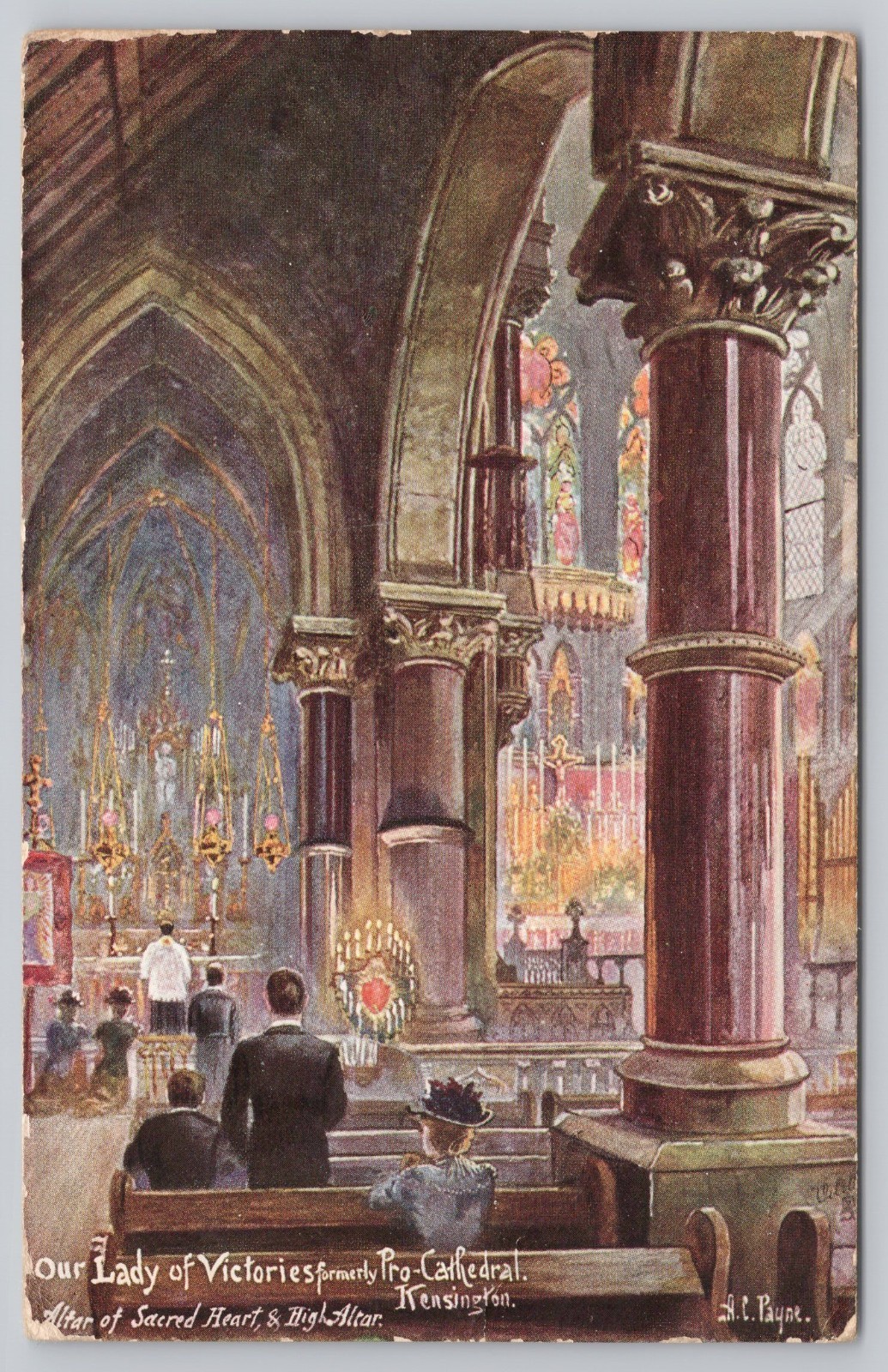 Our Lady of Victories Kensington London Churches 9474 Tuck Oilette Postcard