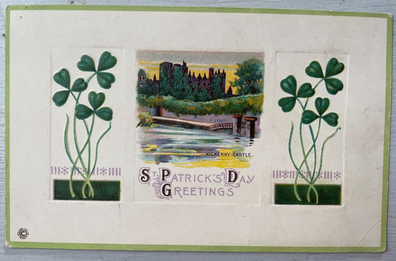 Vintage Victorian Postcard 1901-1910 St. Patrick\'s Day Greetings - Shamrocks