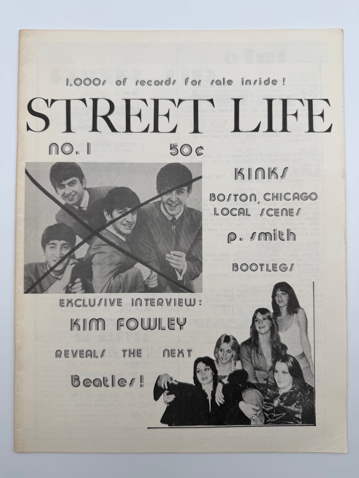 Vintage Street Life Magazine #1 The Beatles Kim Fowley Kinks 1970\'s Fanzine