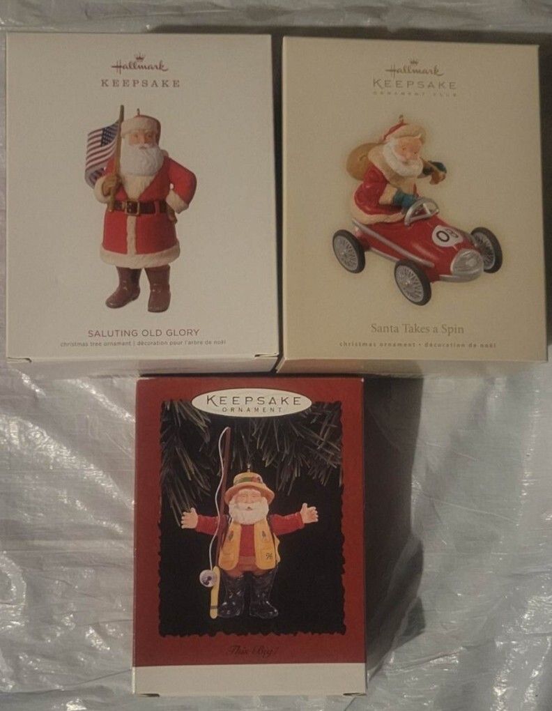 Hallmark Ornaments Lot of 3 Santa Ornaments New