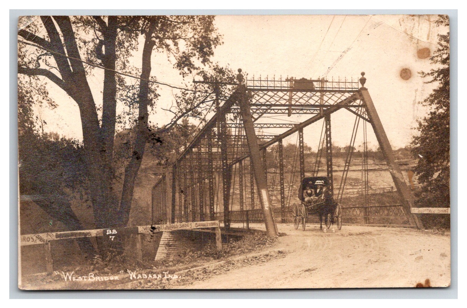RPPC ~ Wabash IN ~ West bridge & Wagon ~ Indiana