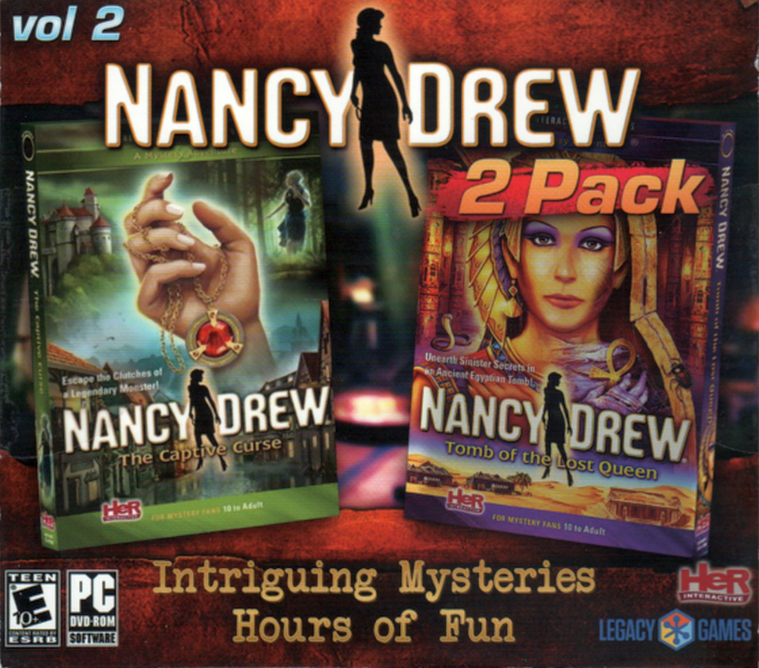 Nancy Drew THE CAPTIVE CURSE + TOMB OF THE LOST QUEEN PC Game 2 PACK NEW