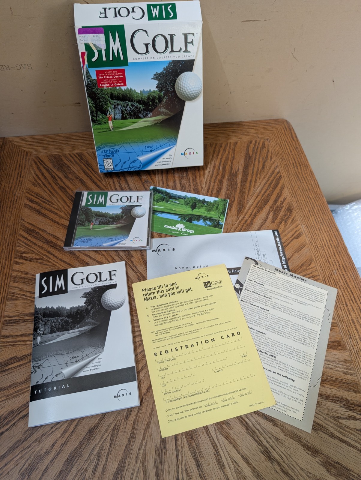 SimGolf (PC, 1996) Maxis Big Box