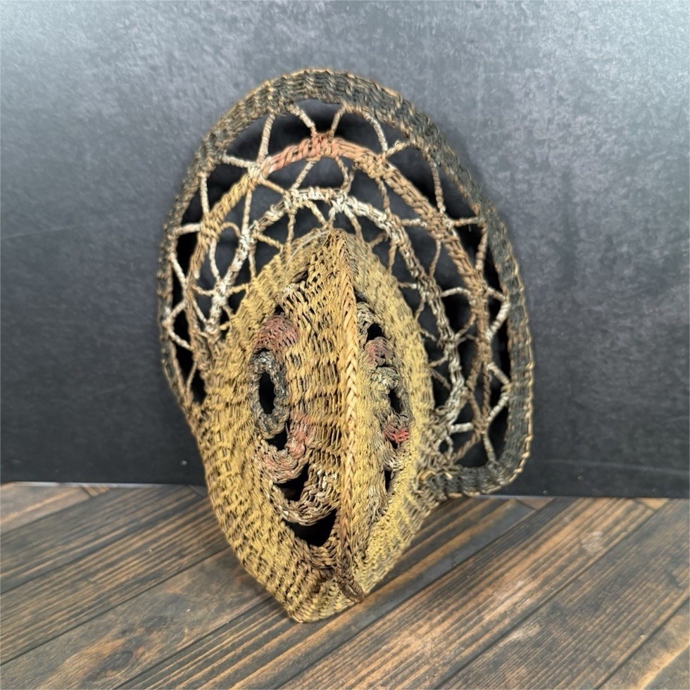 Vintage Abelam Bapamini Yam Mask Papua New Guinea Woven Fiber Tribal Art