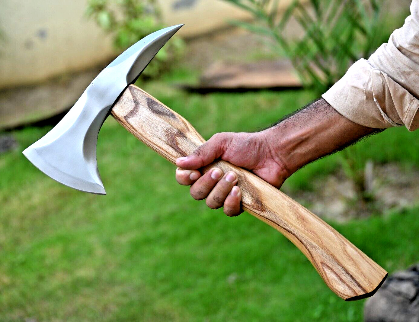CUSTOM HANDMADE CARBON STEEL TOMAHAWK HATCHET AXE  INTEGRAL Spike Head 873