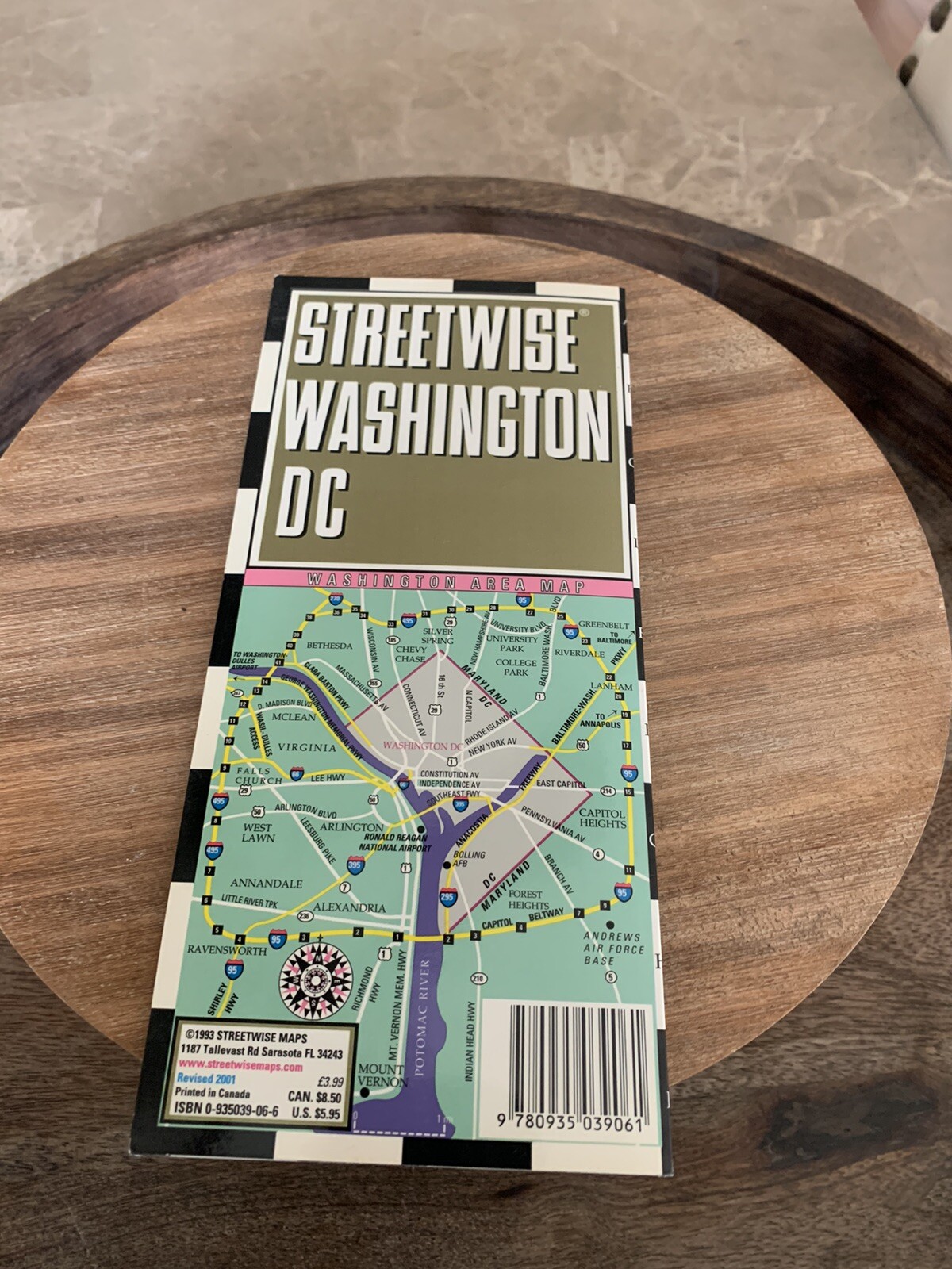 Streetwise Washington DC Map - Laminated Washington Area Map 1993