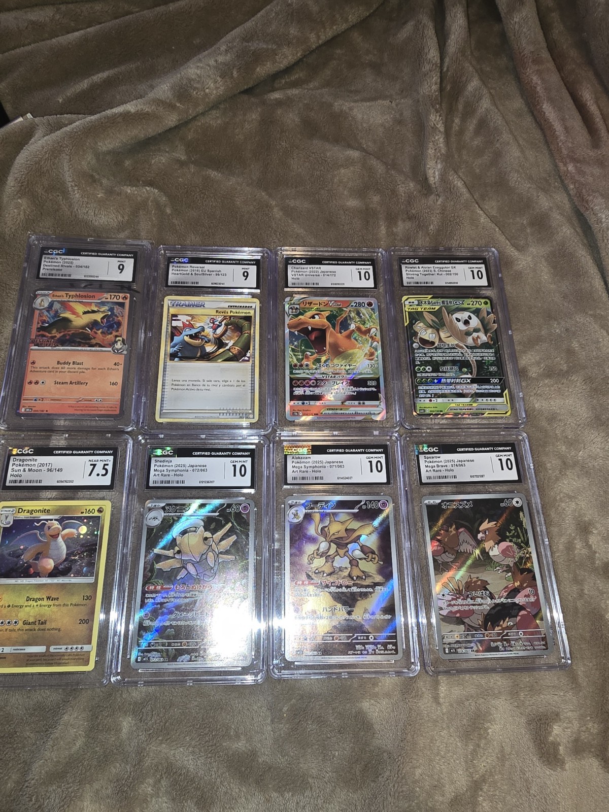 Pokemon Slab Lot:(Need Money for Sale)  Mixed Language And Rating