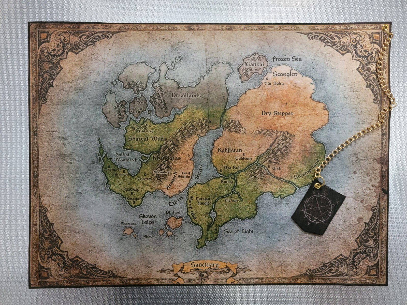 Diablo 4 Custom Made Cloth Map of Sanctuary