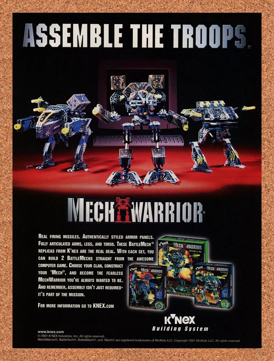 MechWarrior PC Original 2002 Ad - K'Nex Minifigures Video Game Promo