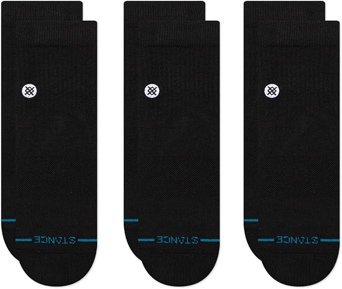 Stance Icon Quarter Socks [3 Pack] Large Black