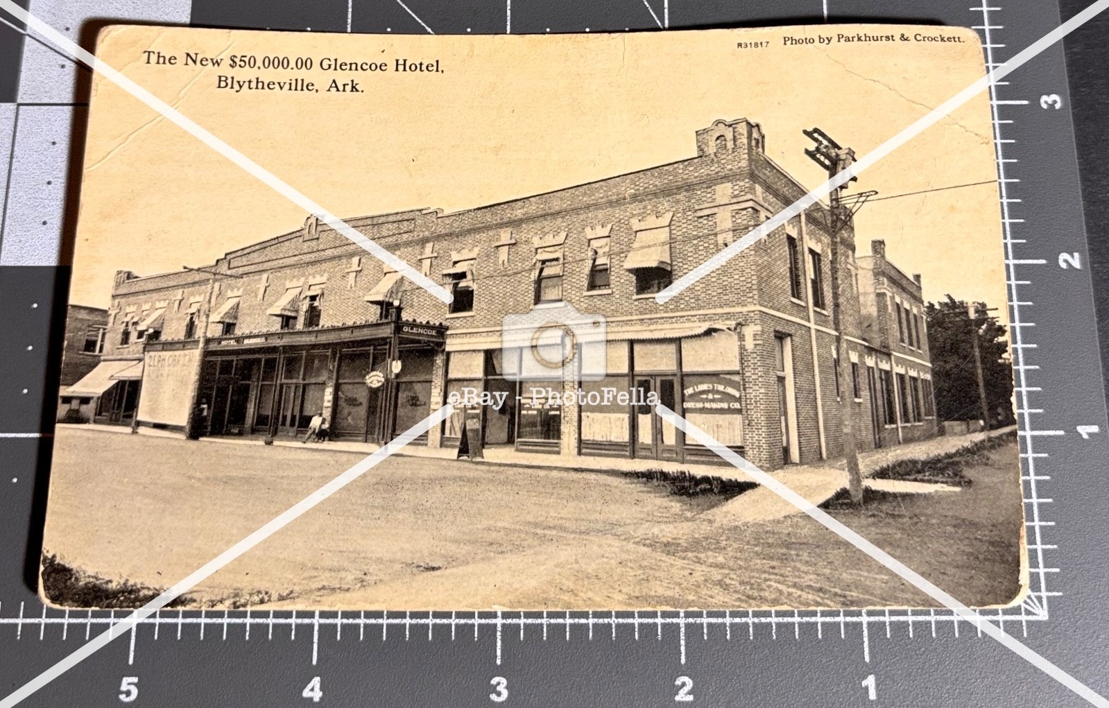 1910s Blytheville AR Arkansas GLENCOE HOTEL Block Vtg Postcard