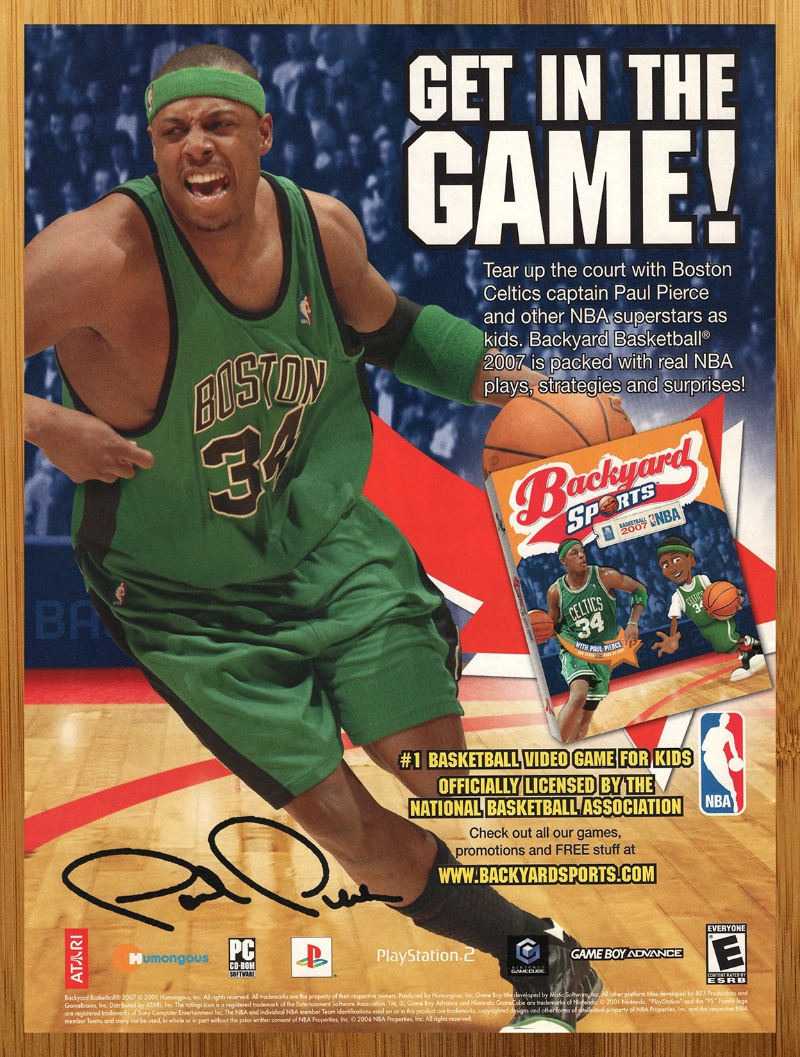 2007 Backyard Sports Basketball PS2 Gamecube PC Print Ad/Poster Paul Pierce Art