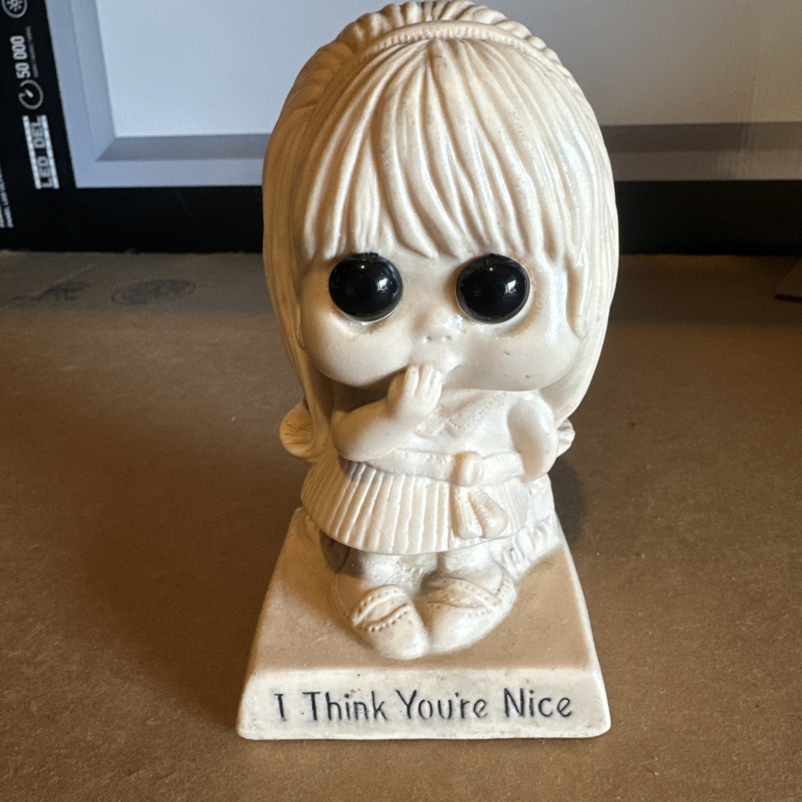 Vintage Russ Berrie Wallace Berrie Girl Figurine I THINK YOU'RE NICE Gift 1970