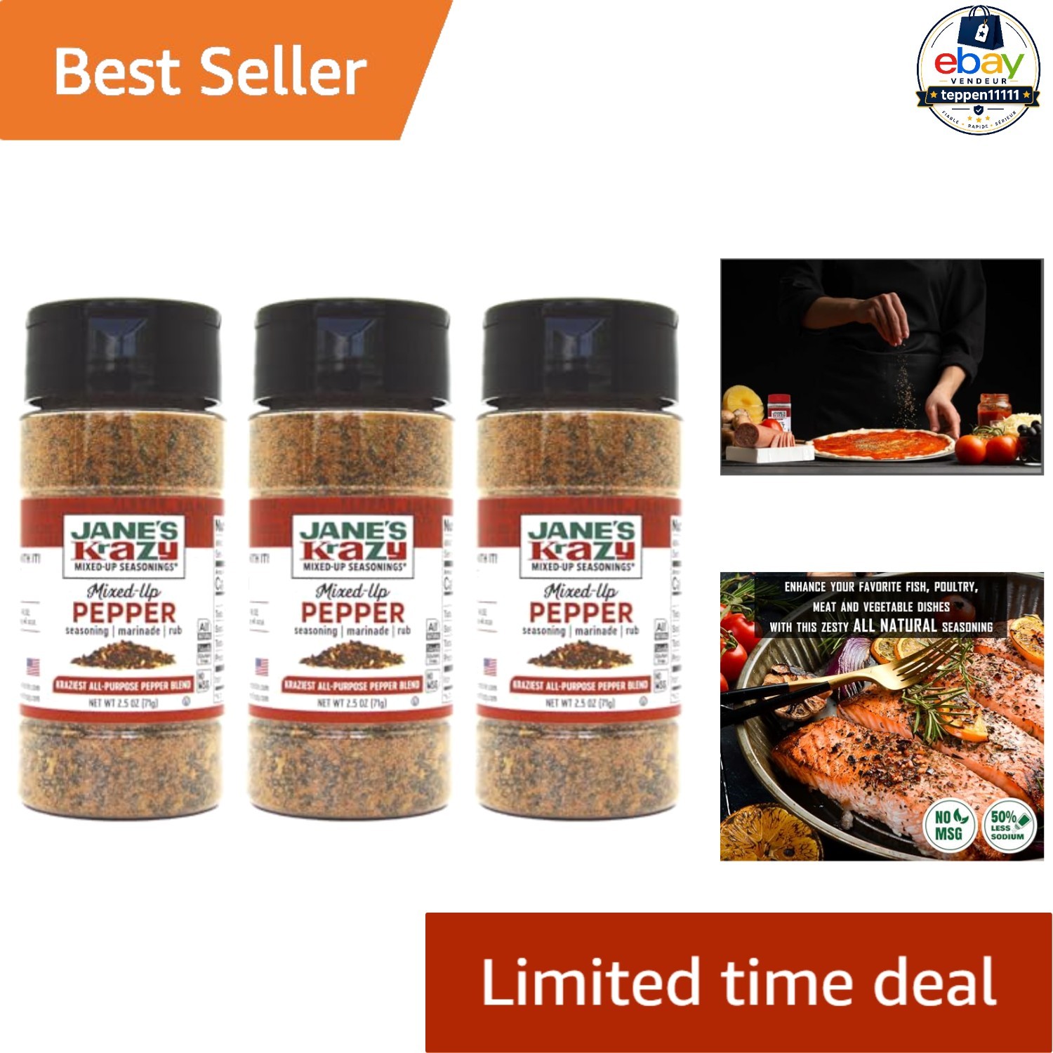 Mixed Up Pepper Seasoning 2.5 oz Pack of 3 Black Pepper Blend for Cooking