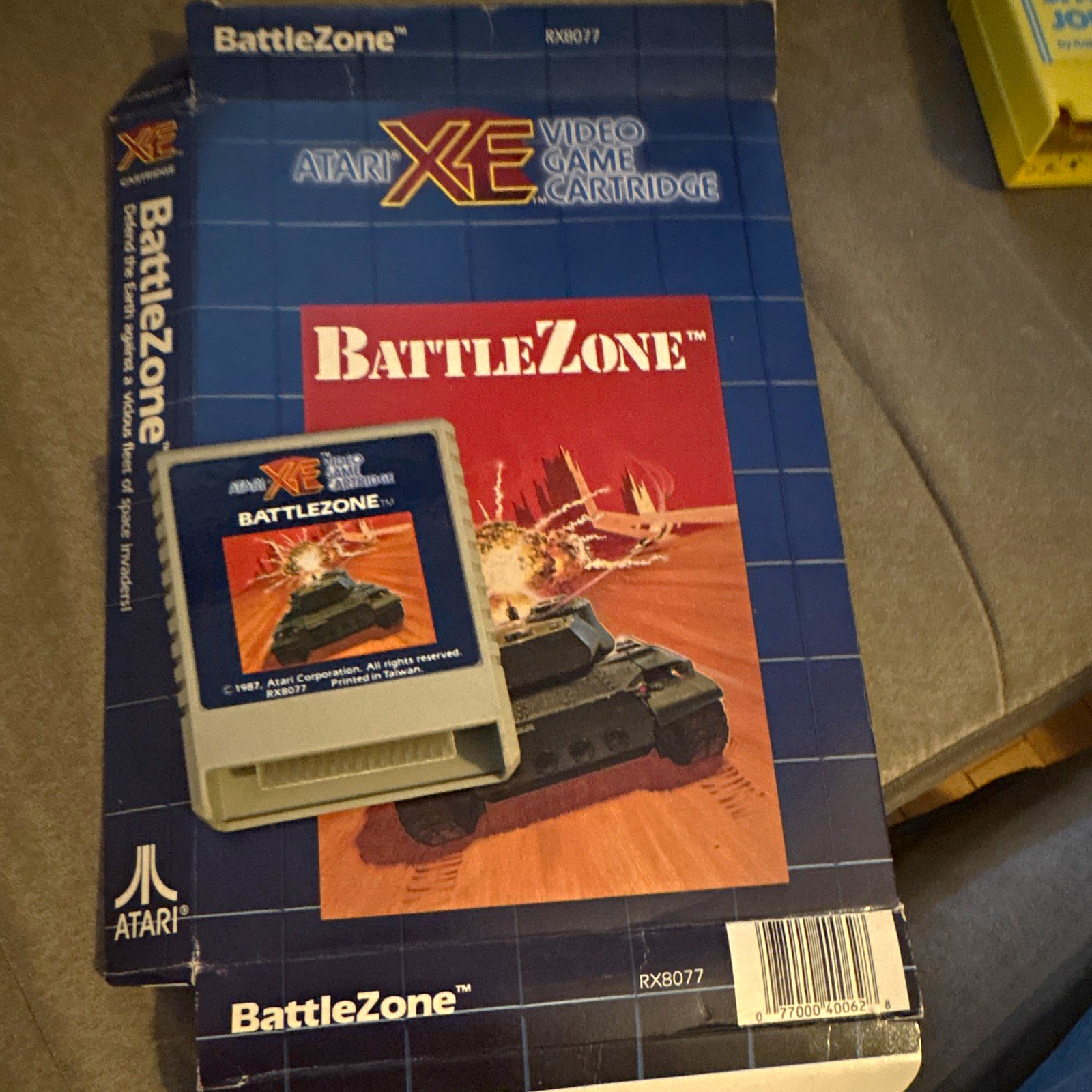 Atari BattleZone (Atari XE, 1987) Shooter Cartridge w/ Box 