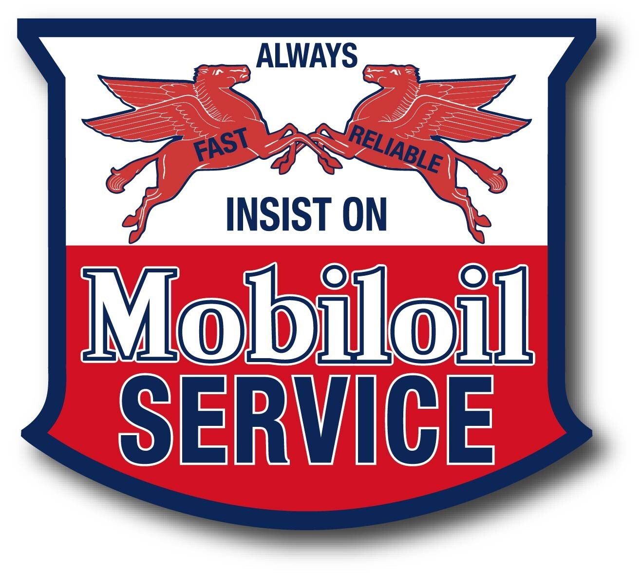 Mobiloil Service 4 x 3.5 INCH  MOBIL OIL GARGOYLE MOBILE GAS DECAL STICKER