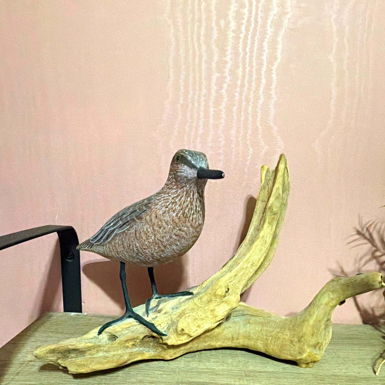 John P. Whitehead Red Knot Bird Wood Figurine Hand Carved Signed 1995 14in