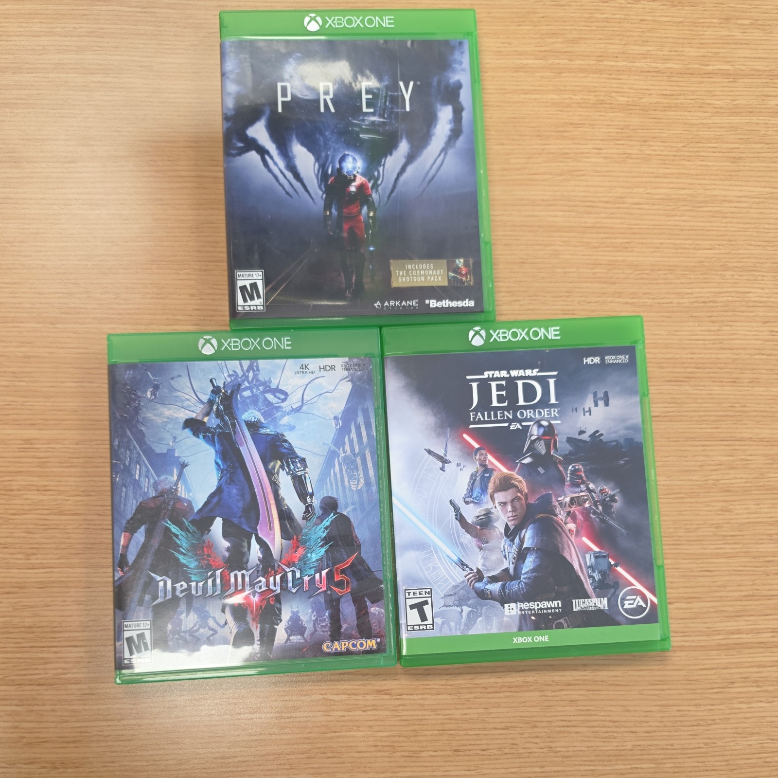Lot of Xbox One Games. Prey, Devil may cry 5, Jedi Fallen order 