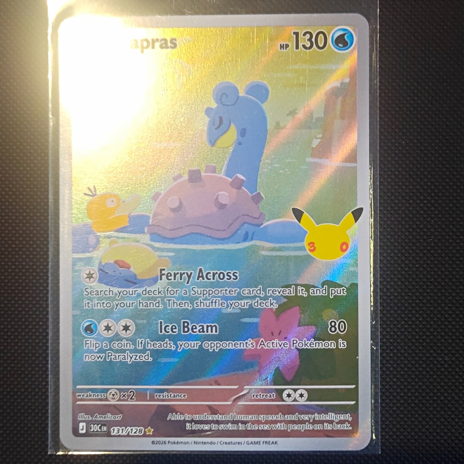 Pokemon TCG Lapras 131/128  30th celebrations English 