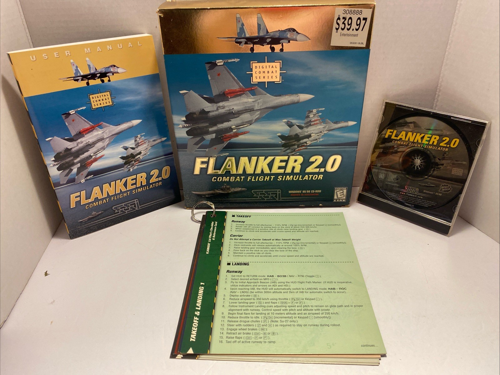 Flanker 2.0: Combat Flight Simulator, PC Game w/User Manual & Reference Cards