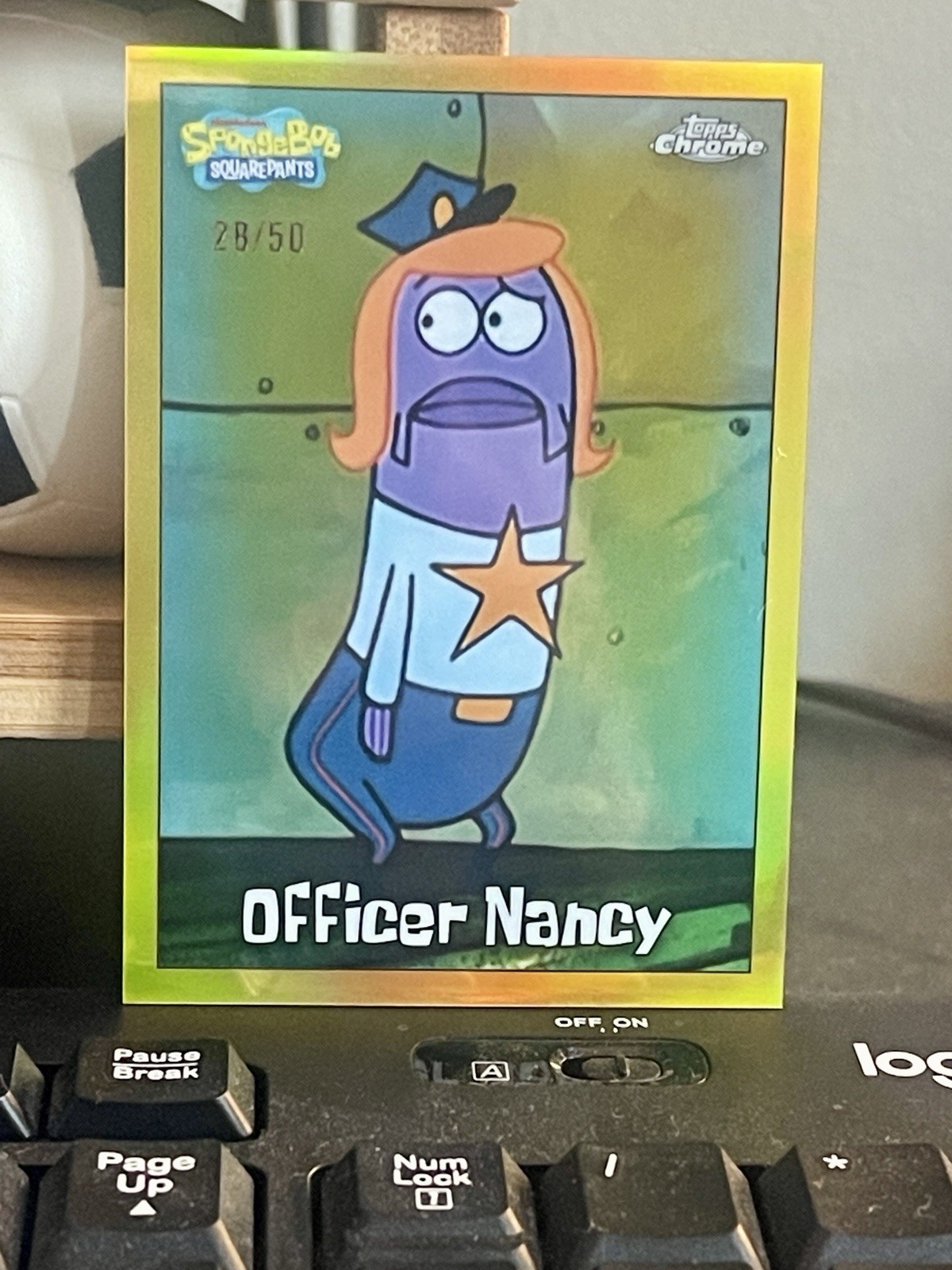 2025 Topps Chrome SpongeBob Squarepants Officer Nancy TRUE Gold Refractor #/50