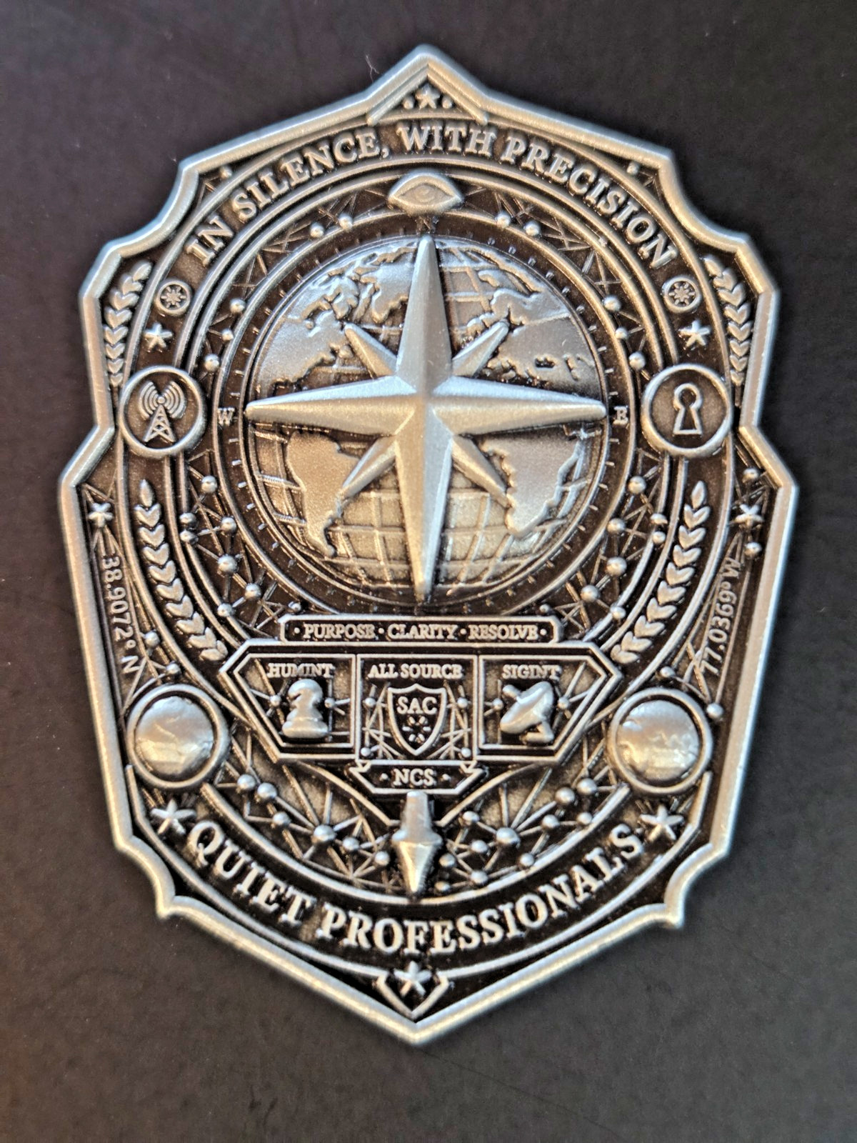 CIA Quiet Professionals - HUMINT - SIGINT - NCS - All Source 1947 Challenge Coin