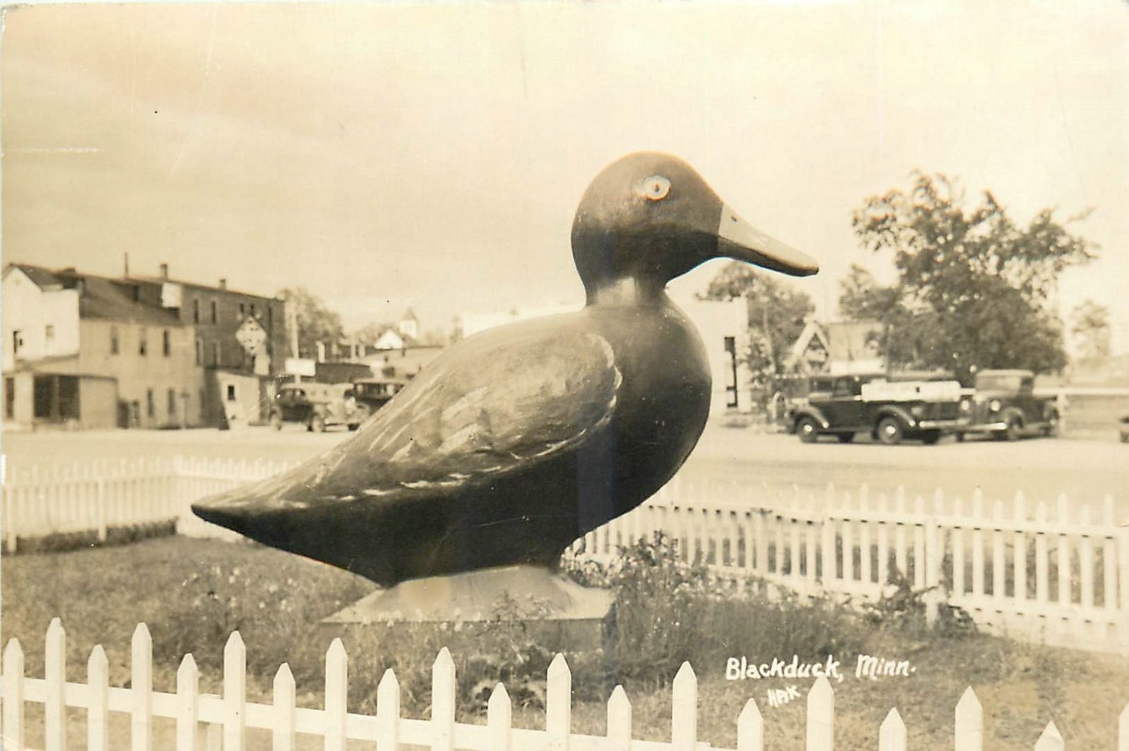 1942 Black Duck Minnesota automobile RPPC Postcard 25-11638