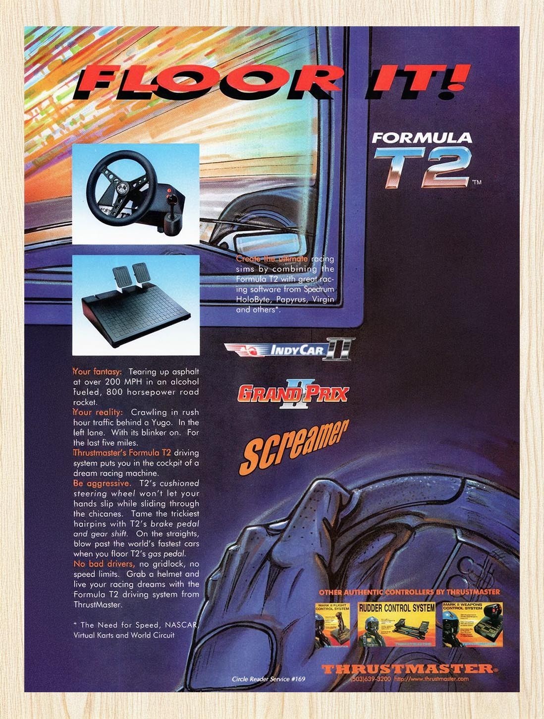 1996 Thrustmaster Formula T2 Original Advertisement v3