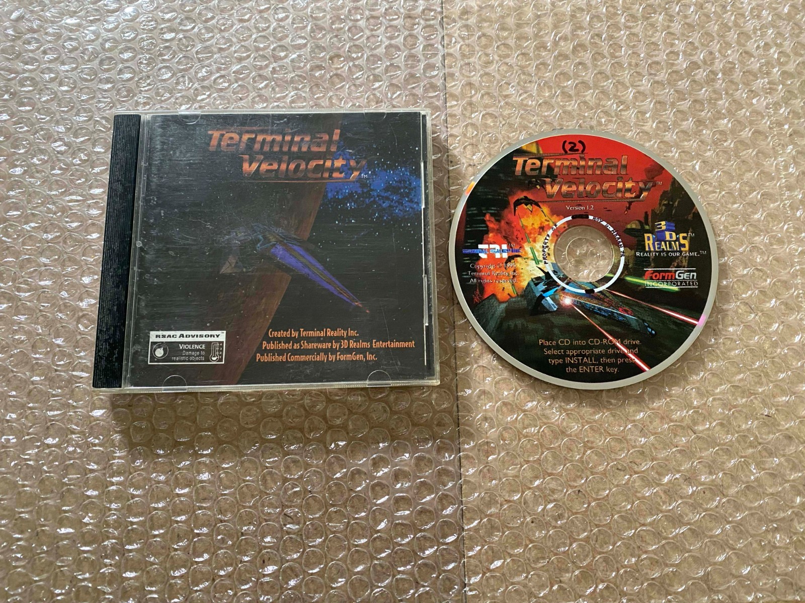 Terminal Velocity v1.2 (PC CD-ROM, 1995) - CASE / DISC *TESTED