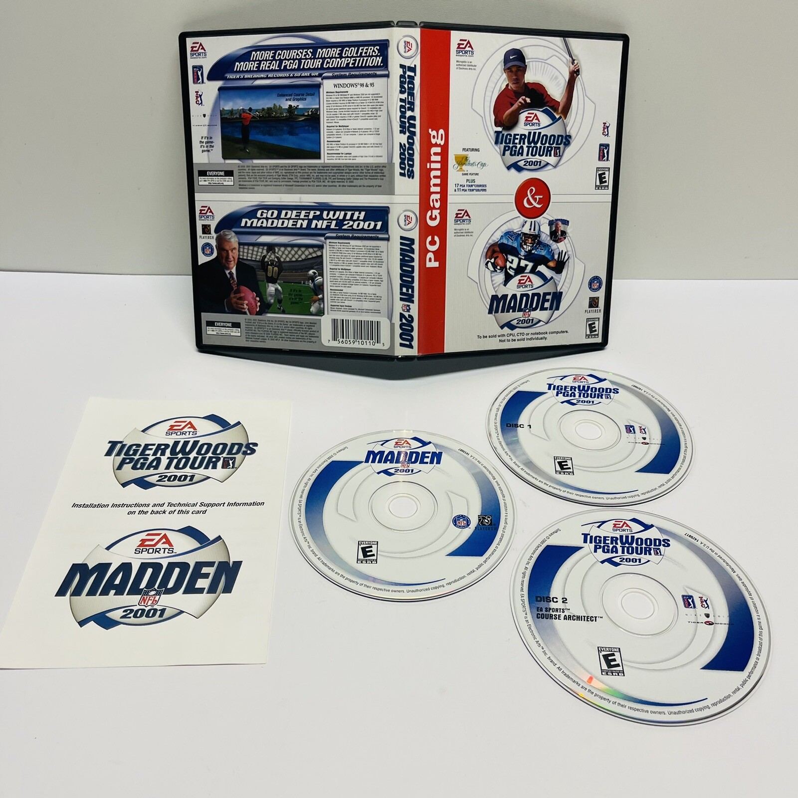 Madden 2001 + Tiger Woods PGA Tour 2001 (PC, 2000) CIB