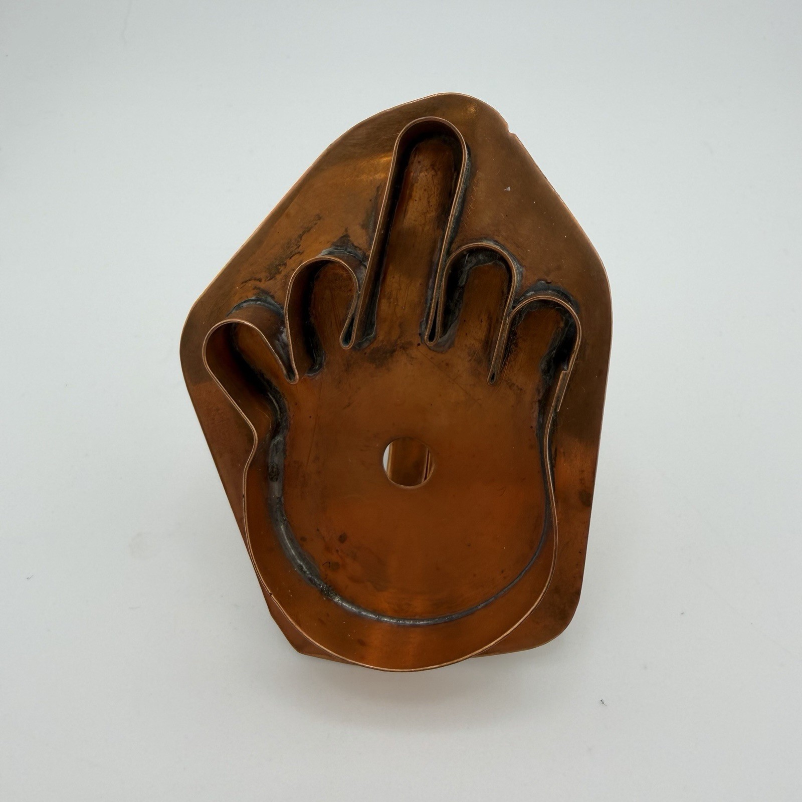 Vtg 2005 Copper Middle Finger Cookie Cutter Rare Obscure 3” Gag Joke Gift