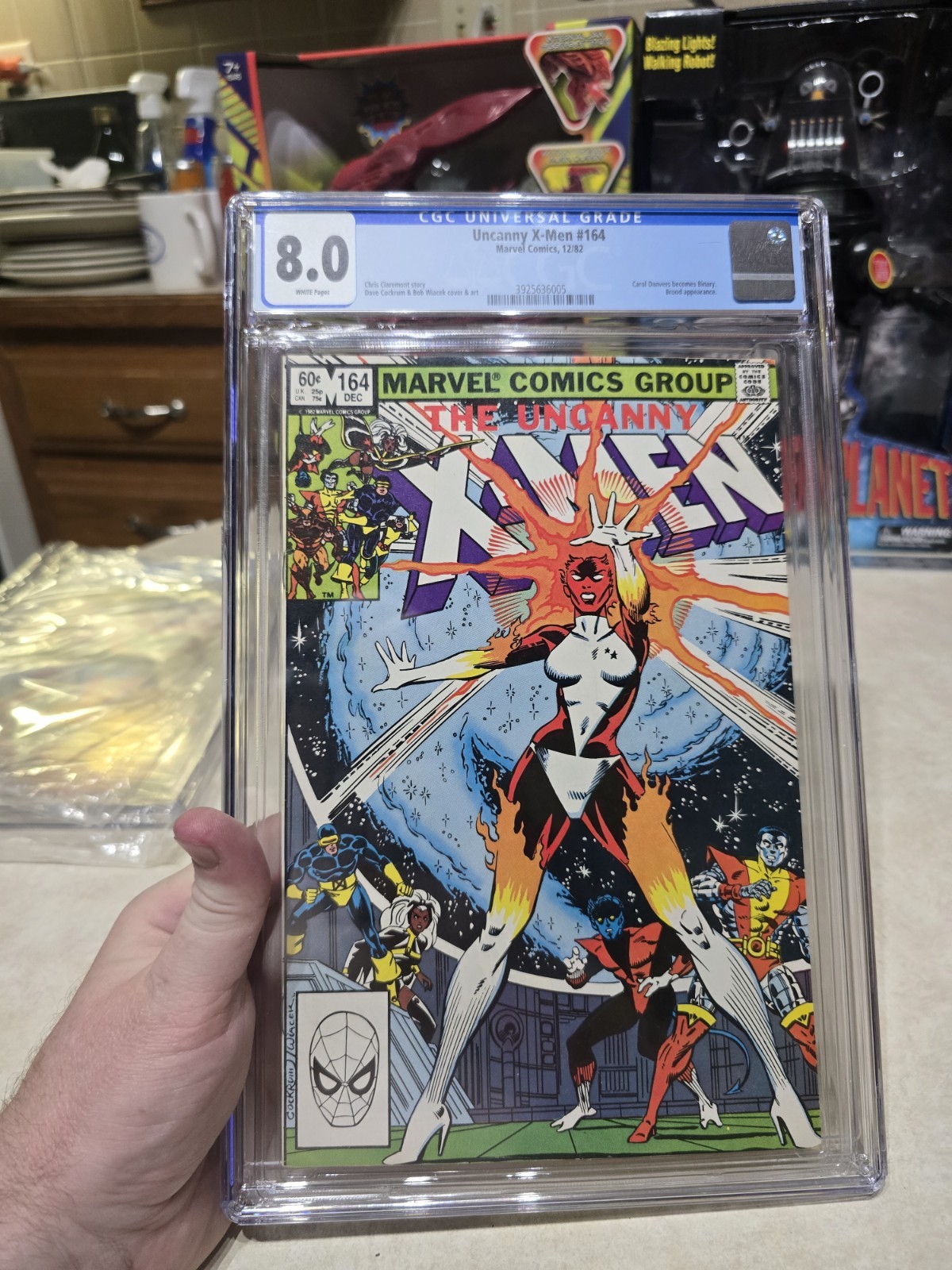Uncanny X-Men #164 CGC 8.0 Newsstand Key 1st Appearance Binary App White Pages