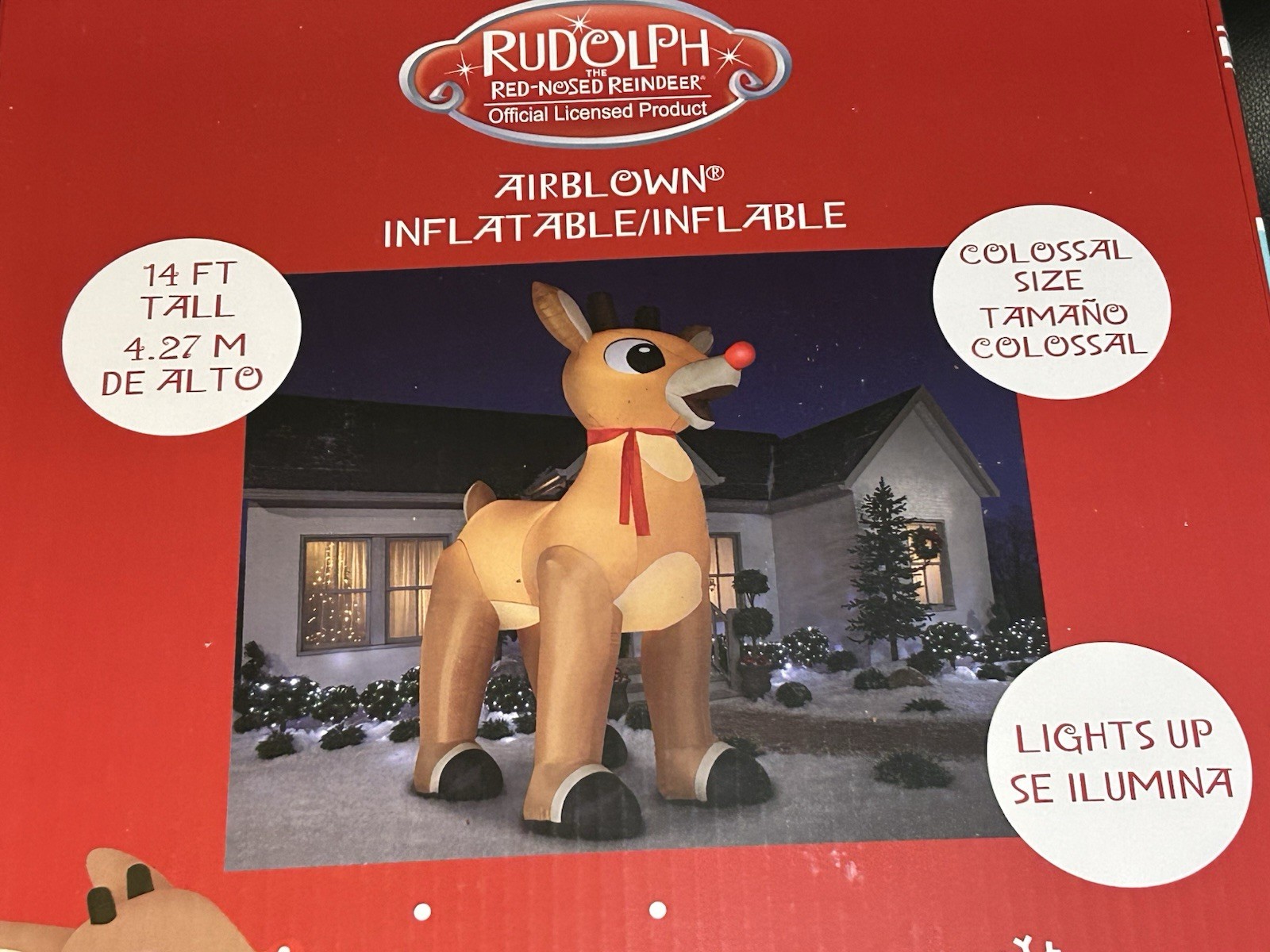 Gemmy Colossal 14’ Rudolph Reindeer  Christmas Airblown Lighted Inflatable-NEW