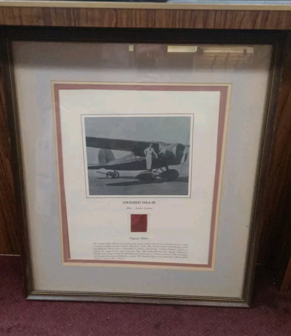 Vintage RARE Smithsonian Museum Amelia Earhart Lockheed Vega 5B Fabric Art 