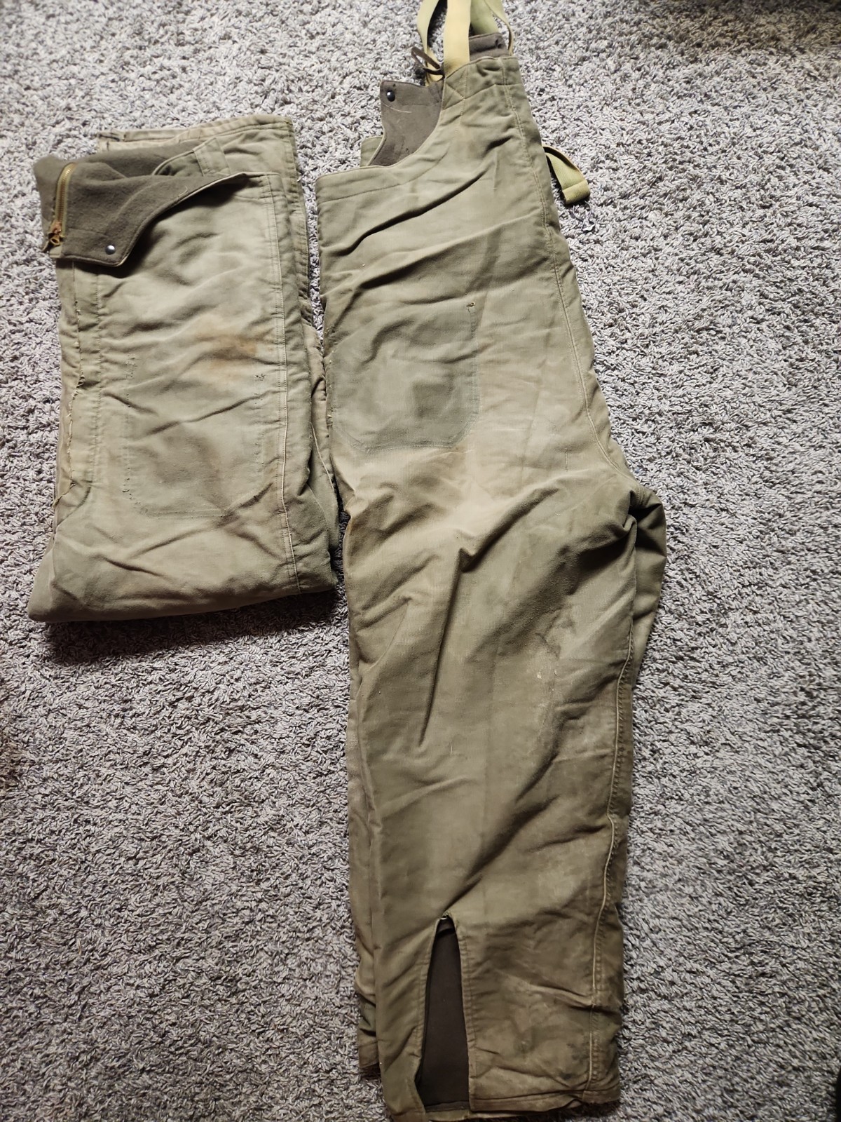 Vintage Lot of Two World War Two US Navy Wool Deck Bibs Issued Field Repairs