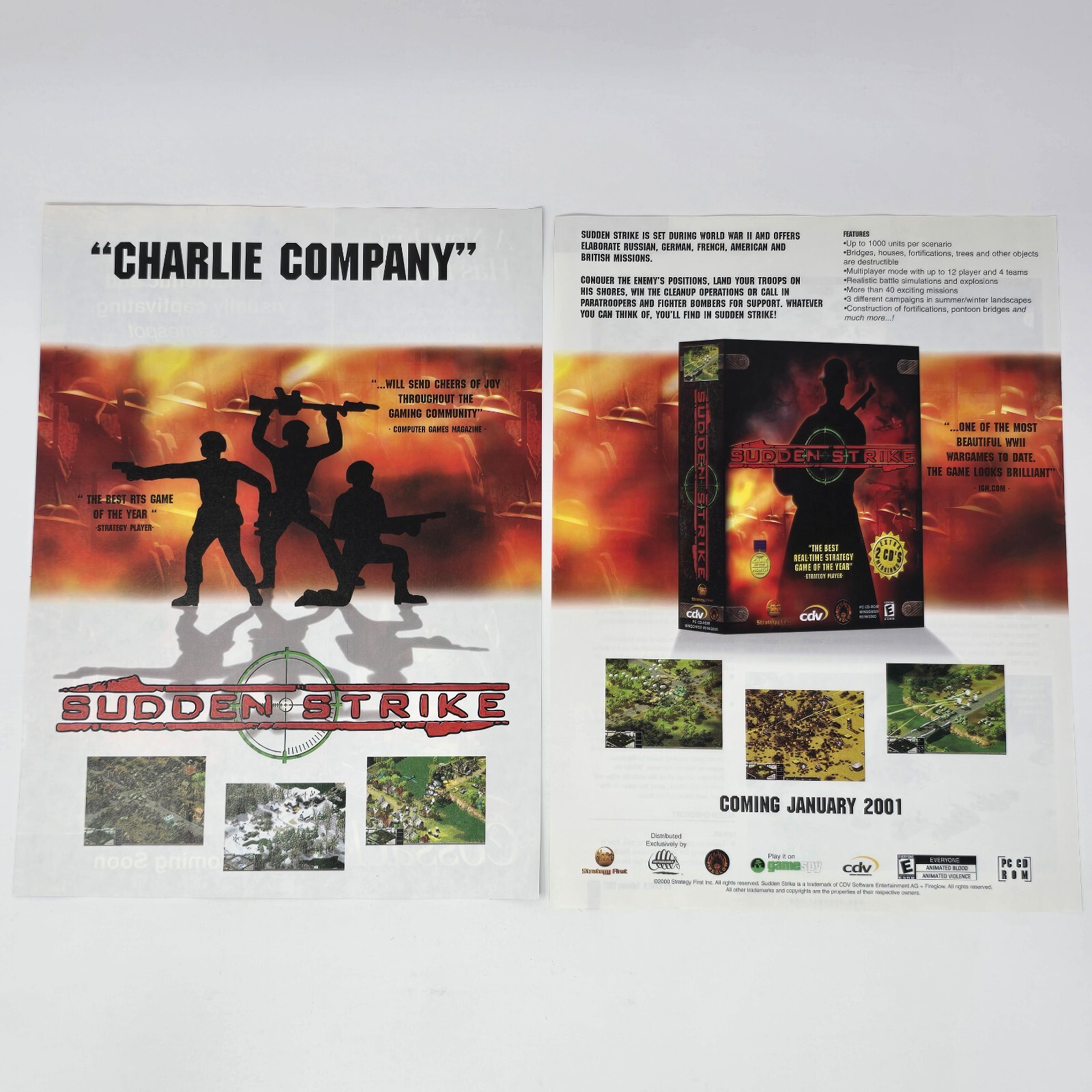 Sudden Strike PC Charlie Company Print Ad/Poster Promo Art