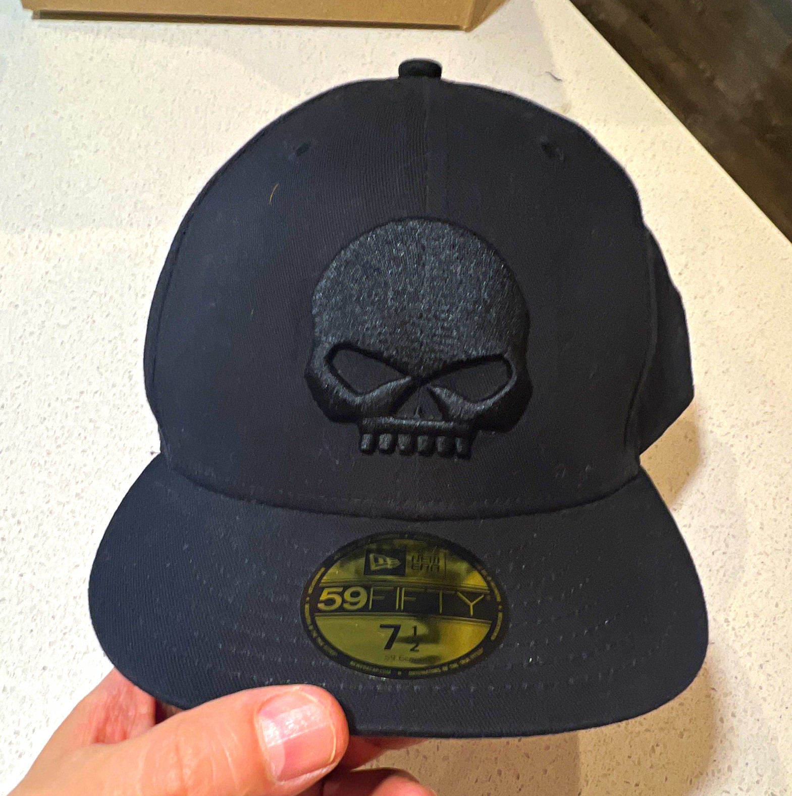 Harley-Davidson New Era 59FIFTY Fitted Hat Black Skull Logo Size 7 1/2