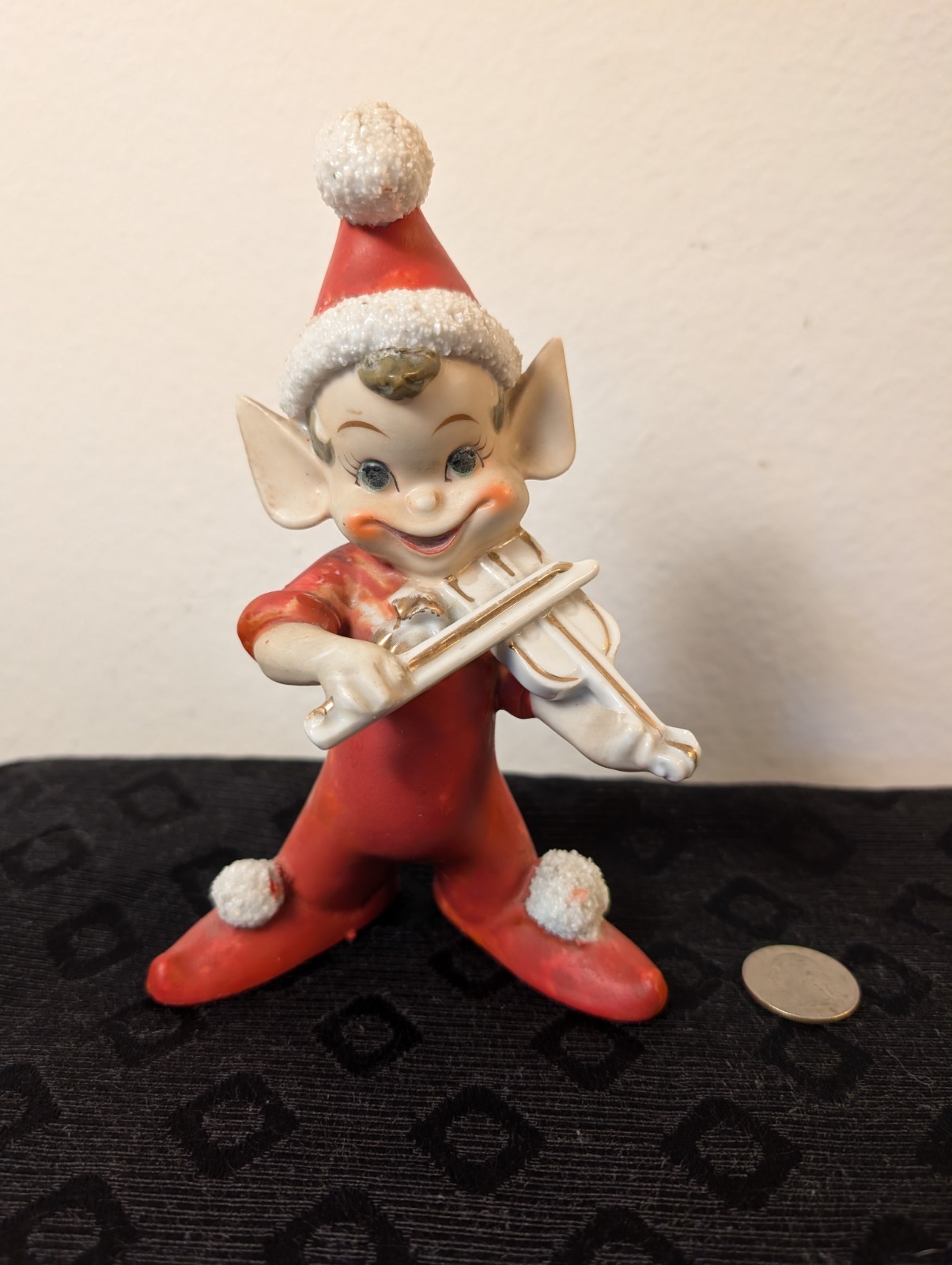 Large Vintage Elf Pixie Figurine Japanese Christmas Porcelain Decoration Thames 