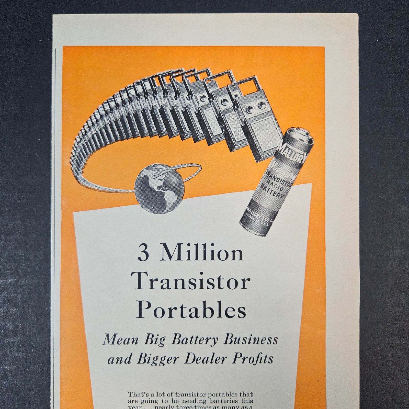 1958 PR Mallory & Co Battery Vintage Print Ad Capacitors Vibrators Indianapolis
