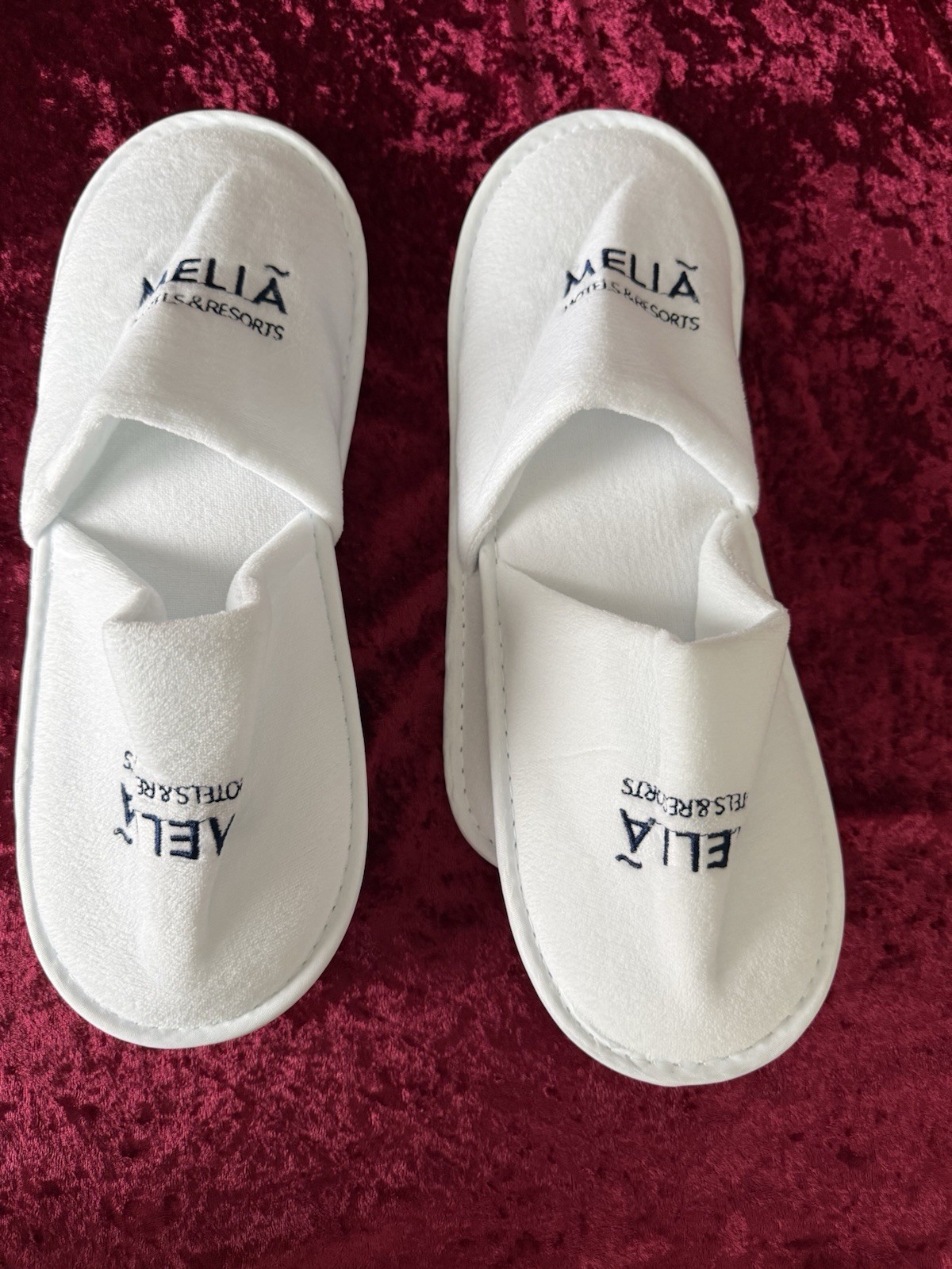 Rare. Set Of 2, Meliá Hotels & Resorts Closed Toe Terry Slippers. New In Bag.
