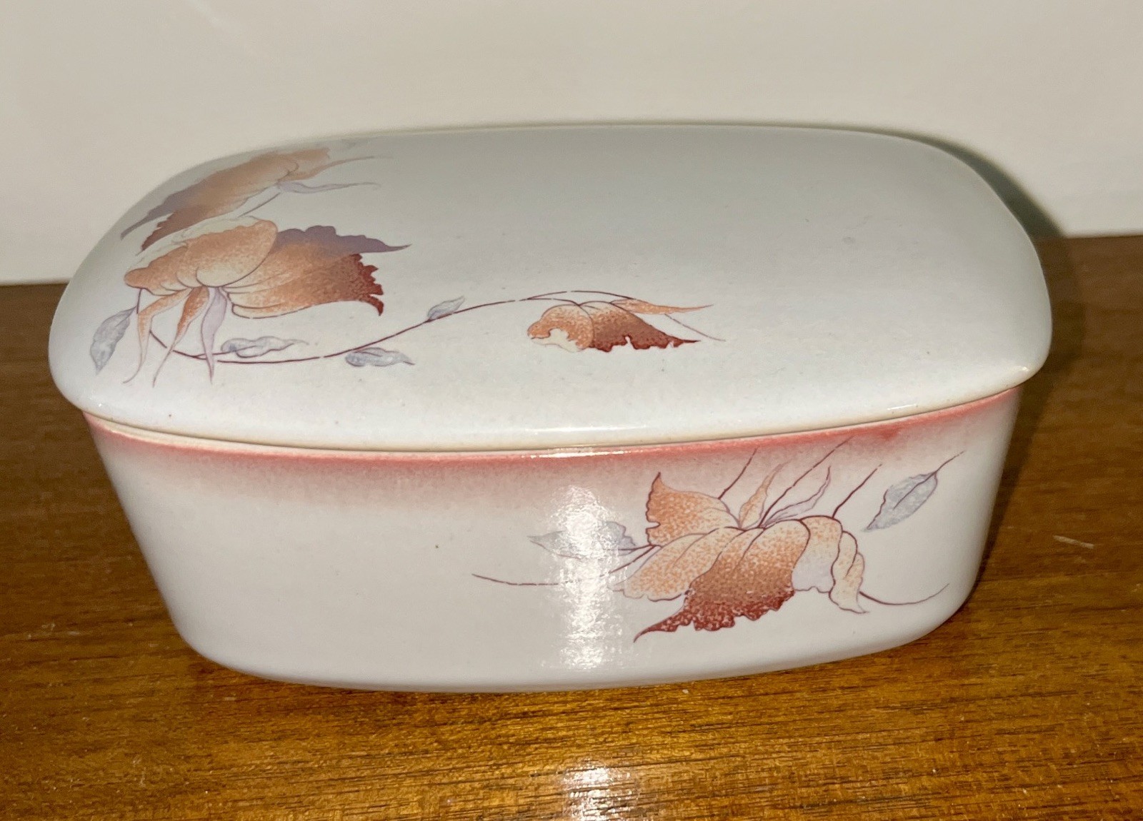 Vintage Denby Twilight Stoneware 2 Piece Butter Dish England 