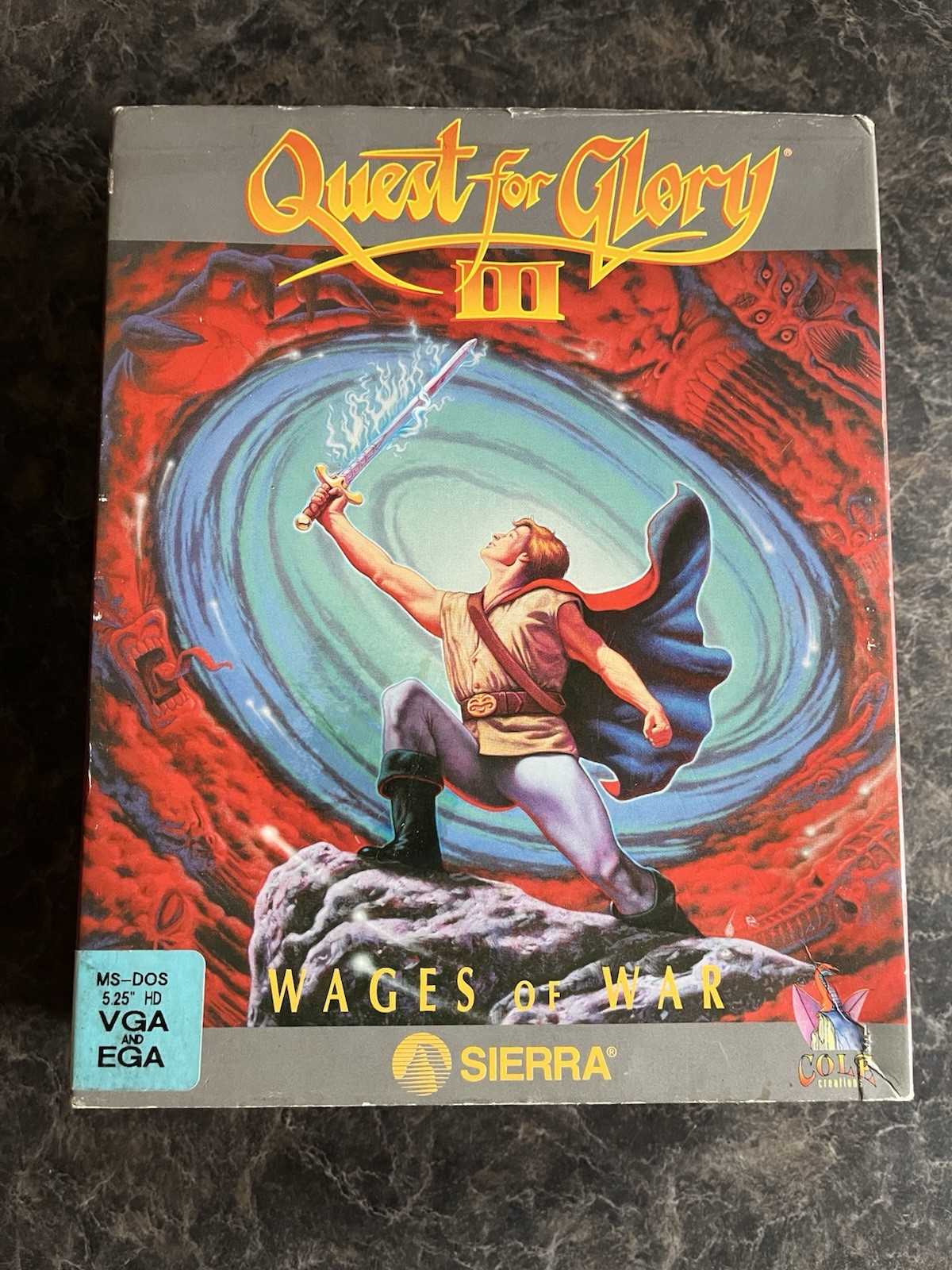Quest for Glory III Wages of War MS-DOS 5.25 Adventure Sierra Box Vintage Game