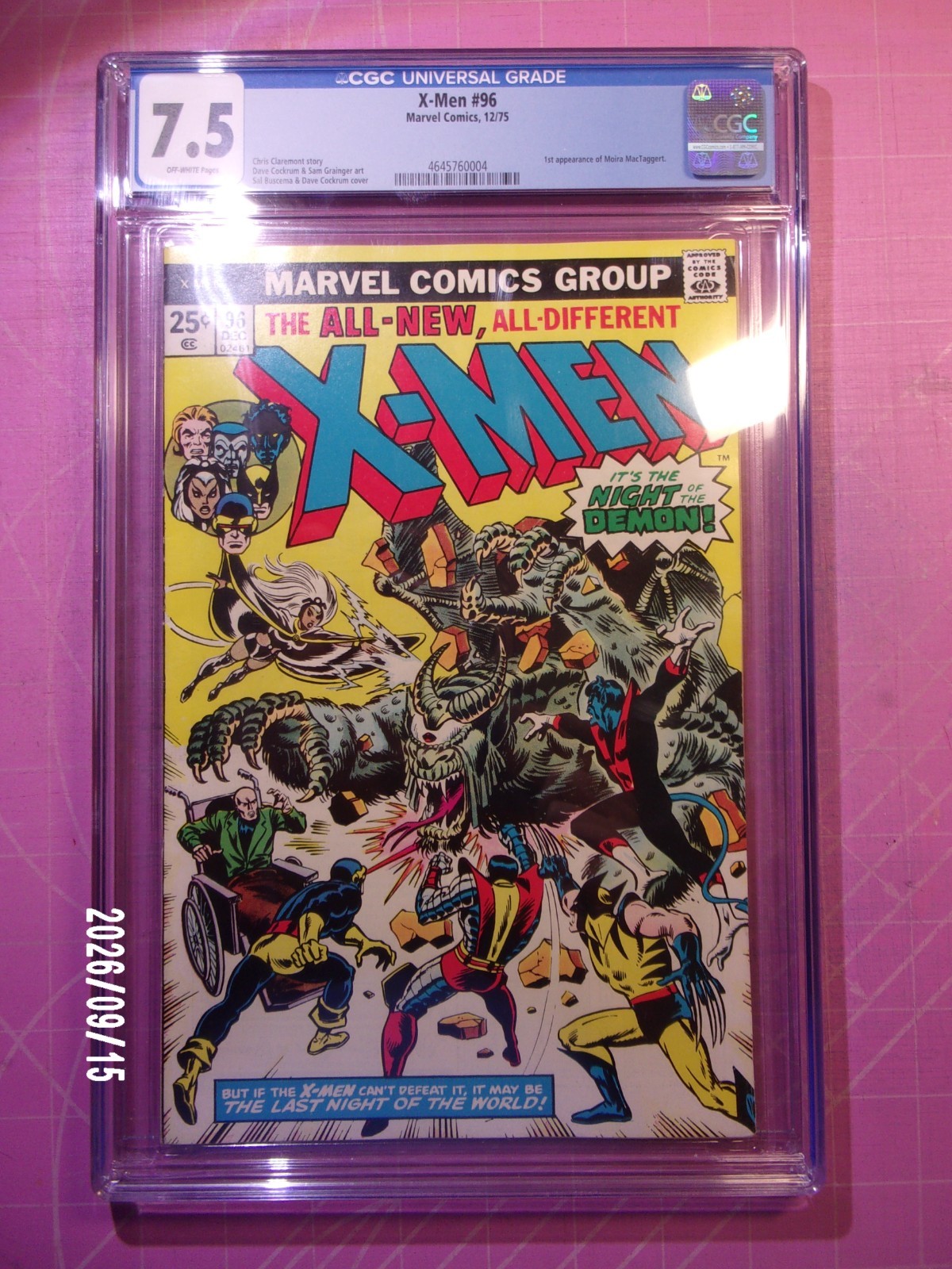 X-Men # 96 (1975) CGC 7.5 OW 1st appearance of Moira MacTaggert.