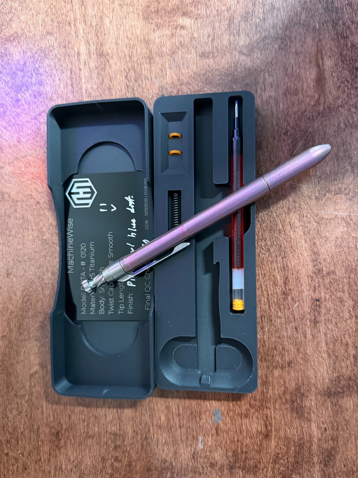 Machinewise Rota Pen Gr5 Smooth Titanium Pink with Blue Dust #0120