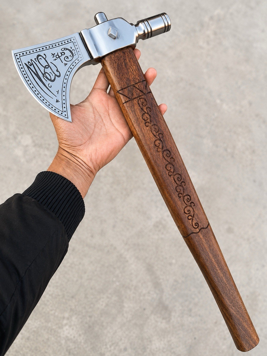 The Patriot Tomahawk 19” Mel Gibson Inspired Axe 5160 Steel Rosewood Handle