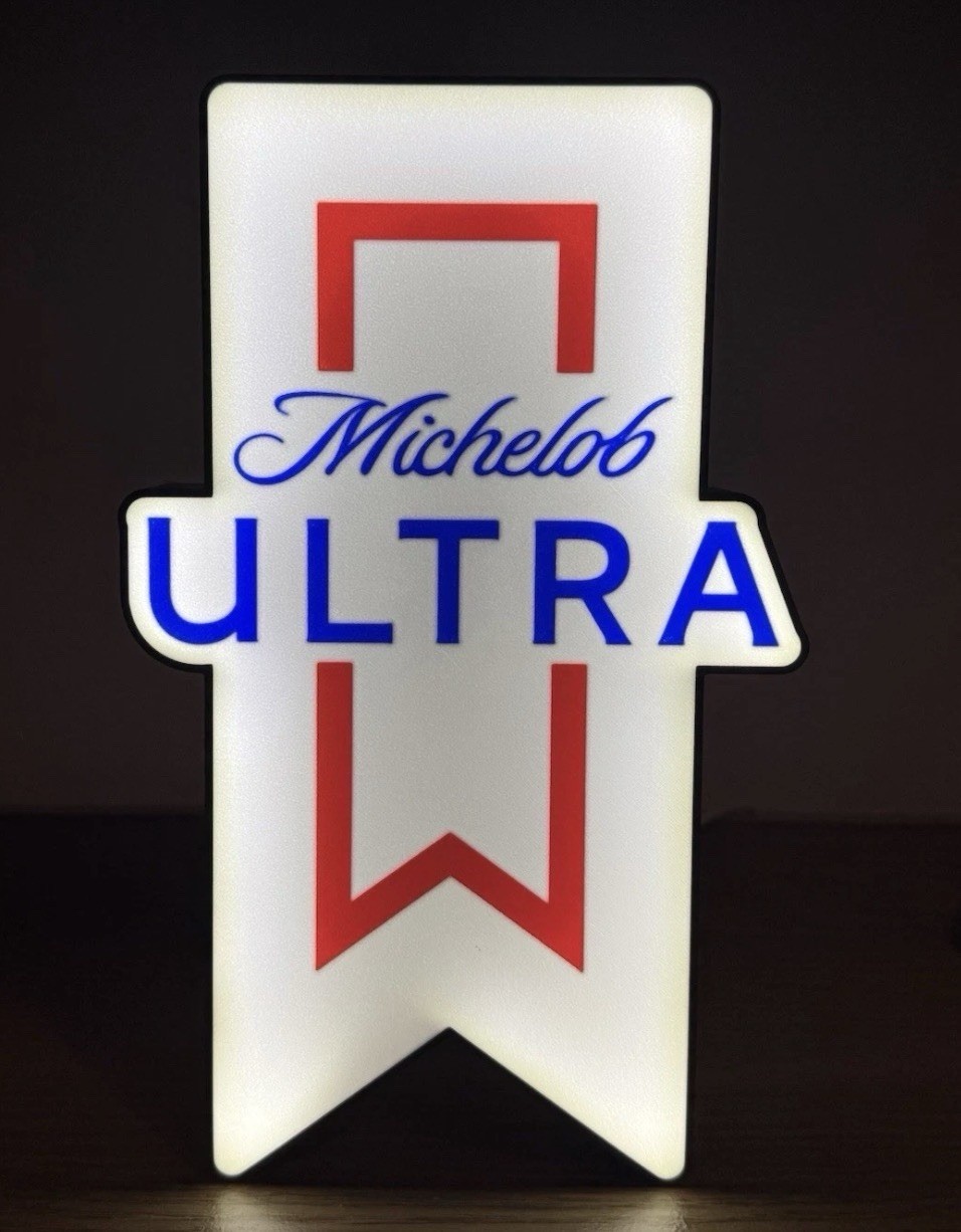 Michelob Ultra LED Light Box – 3D Printed Wall Sign Or Night Light
