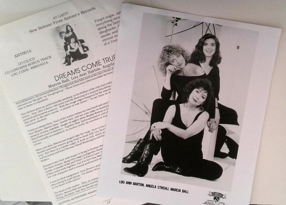 Dreams Come True Strehli 1991 Photo Promo Press Kit - Antone's Records Austin TX