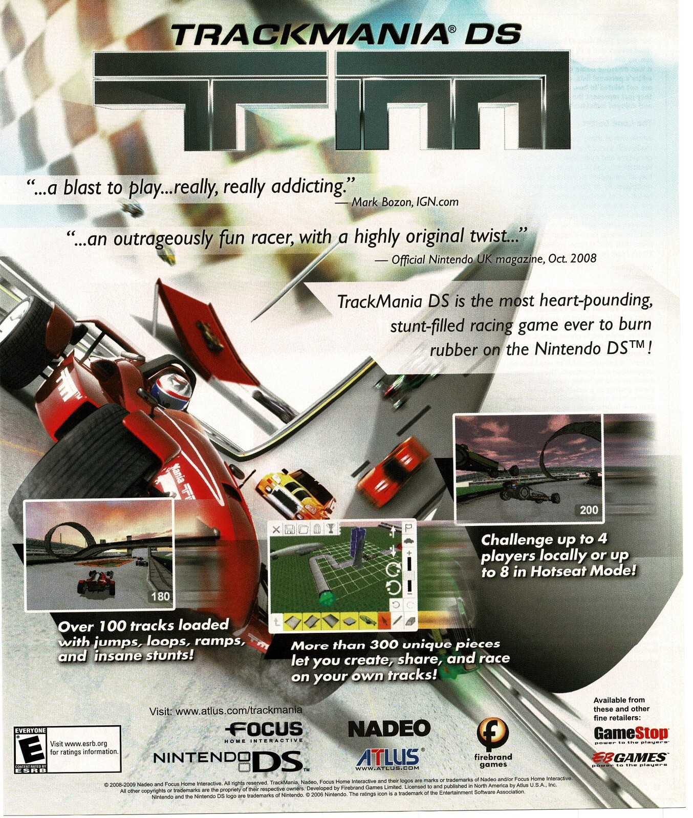 2009 Trackmania DS Video Game Vintage Print Ad
