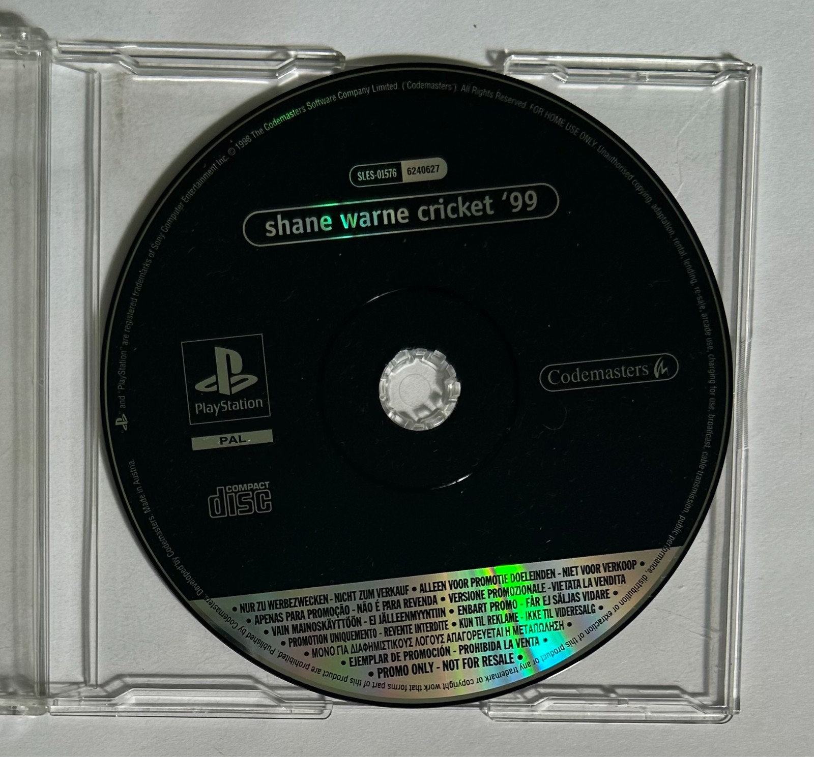 Shane Warne Cricket 99 Review Version - Sony PlayStation PSone - No Resale Promo